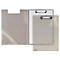 Classeur gris clair avec papier blanc, à côté d'un presse-papiers. Inscription : folderfun®.