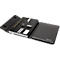 Porte-bloc Lightpak®, A4, pour gauchers/droitiers, 13 compartiments, 2 pochettes, 3 passants pour crayons, 1 bloc, fermeture velcro, RPET, anthracite