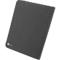 Porte-documents noir ouvert avec porte-stylo, fentes pour cartes et bloc-notes. Sur le bloc-notes, il est écrit 'Alassio'.