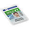 Porte-carte Durable PERMANENT, pour 1 carte au format vertical/transversal, mécanisme de sécurité, avec pattes de fixation, polycarbonate, transparent, 10 pièces