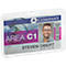 Porte-carte Durable PERMANENT, pour 1 carte au format vertical/transversal, mécanisme de sécurité, avec pattes de fixation, polycarbonate, transparent, 10 pièces