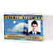Porte-carte Durable, pour 2 cartes au format vertical/transversal, avec languettes de fixation, L 95 x H 70 mm, polystyrène, transparent, 10 pièces