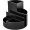 Porte-crayons MAUL Boîte ronde MAUL eco, 6 compartiments dont un pour les notes et les lettres, Ø 140 x H 125 mm, 90 % plastique recyclé, noir