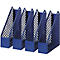 Porte-revues HELIT, largeur 75 mm, polystyrène, bleu, 4 p.
