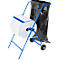 Porte-rouleau de papier mobile, pour rouleau de 400 mm de large, bord d'arrachage et support pour sacs à déchets jusqu'à 120 l, L 550 x P 700 x H 900 mm