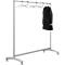 Portemanteau Event, roulettes doubles pivotantes, L 1780 x P 530 x H 1710 mm, tube acier, argent, avec 10 cintres noirs