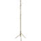 Porte-manteau beige autoportant en forme d'arbre. Il possède trois pieds et une longue tige centrale avec de petites branches.