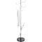 Portemanteau - métal - 8 crochets - porte-parapluie et égouttoir-argent métallisé