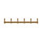 Porte-manteau mural beige avec six crochets sur fond blanc.