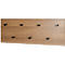 Panneau de vestiaire en bois avec huit boutons noirs.