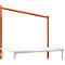 Portique, Poste de travail modulaire STANDARD système table de travail/établi UNIVERSAL/PROFI, 2000 mm, rouge orangé