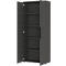 Porto archiefkast, 4 deuren en 2 legplanken, 5 OH, B 810 x D 400 x H 1970 mm, grafiet