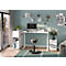 Porto bureau, mechanisch in hoogte verstelbaar, C-poot, B 1400 x D 800 x H 680-910 mm, wit/wit