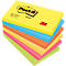 POST-IT Haftnotizen Notes 622-12SS-COS, 127 x 76 mm, wiederablösbar, cellophanfrei verpackt, farbsortiert, 6 x 100 Blatt