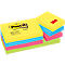 POST-IT Haftnotizen Notes 622-12SS-COS, 51 x 38 mm, wiederablösbar, cellophanfrei verpackt, farbig, 12 x 100 Blatt