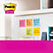 Bunte Post-it-Zettel mit Notizen an einer weißen Wand. Beschriftungen: Update Benefits, Prep Welcome, New Hire Training, Order More Copy Paper, 8:00 AM Team Mtg.
