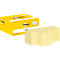 Gelbe Post-it-Zettelbox und mehrere Stapel Notizzettel.