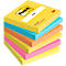 POST-IT notitieblaadjes Notes, diverse kleuren, 76 mm x 76 mm, pak van 6, 5 kleuren