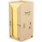 Post-it® Recycling Notes 654-1T, L 76 x H 76 mm, 100 % papier recyclé, jaune, 16 blocs de 100 feuilles