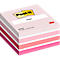 Bloc-notes Post-it rose clair avec texte « notes », logo 3M et marque « Post-it ».
