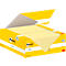 Gele Post-it notes in een open doos. Op de doos staat "Post-it" en "notes".