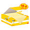 Gele Post-it notes in een doos. Gedrukt: Post-it, notes, 18-6 en 3M logo.