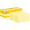 Gele Post-it notes naast een gele doos. Op de doos staat "Post-it".
