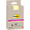 Post-it notitieblok in verpakking met tekst: Super Sticky - 100% gerecycled papier.