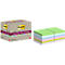 Een doos Post-it-plakbriefjes en twee stapels kleurrijke plakbriefjes.