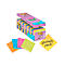 Bloc-notes Post-it dans un emballage, différentes couleurs, plus une note jaune avec "Vorteilspack!".