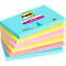 Post-it® Super Sticky Notes 6556SMI, Miami-Farbkollektion, 6 Blöcke a 90 Blatt