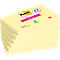 Een stapel gele Post-it briefjes met de tekst "Super Sticky" en het Post-it logo.
