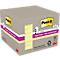 Grijze doos met Post-it notes, geel, "Super Sticky - 100% recycled paper".