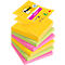 Post-it Super Sticky Z-Notes R330-SSCARN-P4+2, Carnival-Farben, 76x76 mm, Einhand-Entnahme, extra stark haftend, 100% Recyclingpapier, PEFC