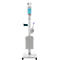 Poste d'hygiène mobile Manuflex Proficlean Pro, modulaire, L 400 x P 400 x H 1300 mm, acier, gris clair RAL 7035