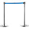 Poste de barrera, plata cromada, correa azul, extensible hasta 2 m, autorretráctil, con freno, Ø 360 x H 1040 mm, metal cromado