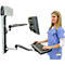 Poste de travail debout-assis Ergotron LX 45-247-026, montage mural, pour 1 écran jusqu'à 32', avec tablette pour clavier &amp; support pour unité centrale de taille moyenne, réglable en hauteur, inclinable, pivotant &amp; inclinable, aluminium