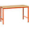 Poste de travail modulaire UNIVERSAL Spezial Manuflex, 1500 x 1000 mm, multiplex nature, orangé rouge