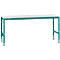 Poste de travail modulaire UNIVERSAL Standard Manuflex, plateau mélaminé, 2000 x 800, turquoise