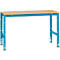 Poste de travail modulaire UNIVERSAL Standard Manuflex, plateau multiplex, 1500 x 800, bleu clair