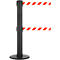 Poste delimitador GLA 89, cinta doble de 9 m de largo c/u, 3 posibilidades de acoplamiento, blanco/rojo