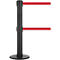 Poste delimitador GLA 89, cinta doble de 9 m de largo c/u, 3 posibilidades de acoplamiento, rojo