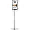 Posterstandaard Duurzame infostandaard Basic, A3 staand en liggend formaat, aan beide zijden leesbaar, 2 DURAFRAME® MAGNETIC infoframes, incl. bevestigingsset, metaal