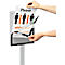 Posterstandaard Duurzame infostandaard Basic, A4 staand &amp; liggend formaat, tweezijdig leesbaar, 2 DURAFRAME® MAGNETIC infolijsten, incl. bevestigingsset, metaal