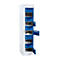 Postverdeelkast, L 400 x D 500 x H 1800 mm, 10 vakken met sleuf, llichtgrijs RAL 7035/gentiaanblauw RAL 5010