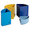 Pot à crayons Exacompta BEE BLUE The Quarter, forme circulaire modulaire, 3 quarts égaux &amp; 1 quart bas, empilable, plastique, multicolore