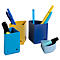 Pot à crayons Exacompta BEE BLUE The Quarter, forme circulaire modulaire, 3 quarts égaux &amp; 1 quart bas, empilable, plastique, multicolore