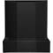 Récipient noir et rectangulaire avec une surface nervurée et lisse.