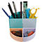 Pot à crayons Exacompta THE QUARTER Aquarel, forme circulaire modulaire, 2 quarts hauts et 2 quarts bas égaux, empilables, en plastique, multicolore.