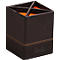 Pot à crayons Rhodia, similicuir, 4 compartiments, 80 x 80 x 110 mm, noir